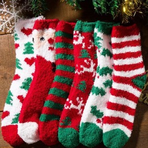 NEW Anti Slip Indoor Cozy Soft Custom Warm Fluffy Fuzzy Christmas Socks